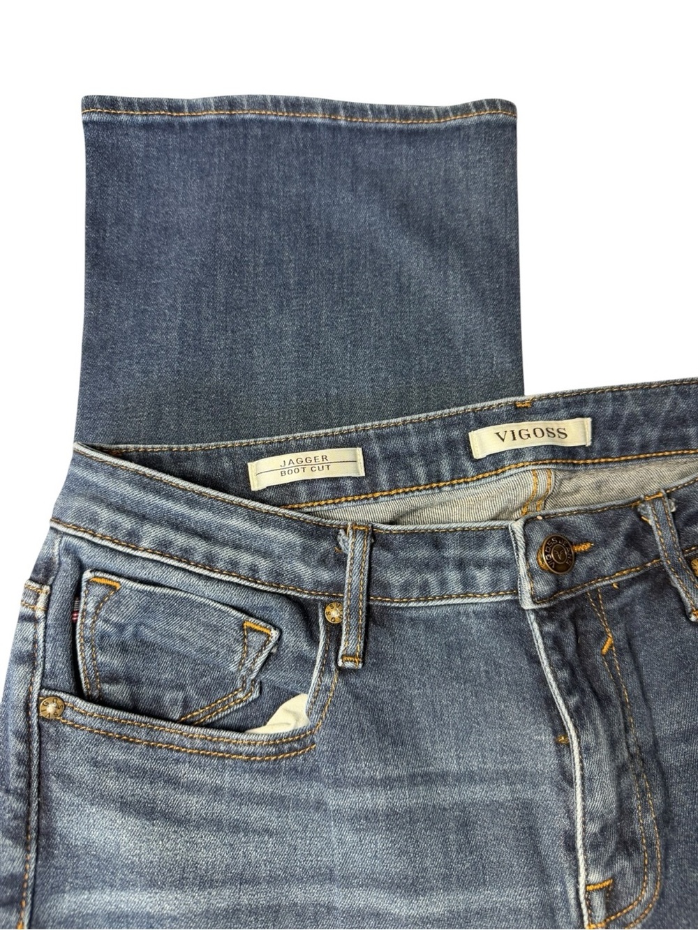 Vigoss Straight Leg Jeans in Medium Blue Wash - Picture 2 of 4